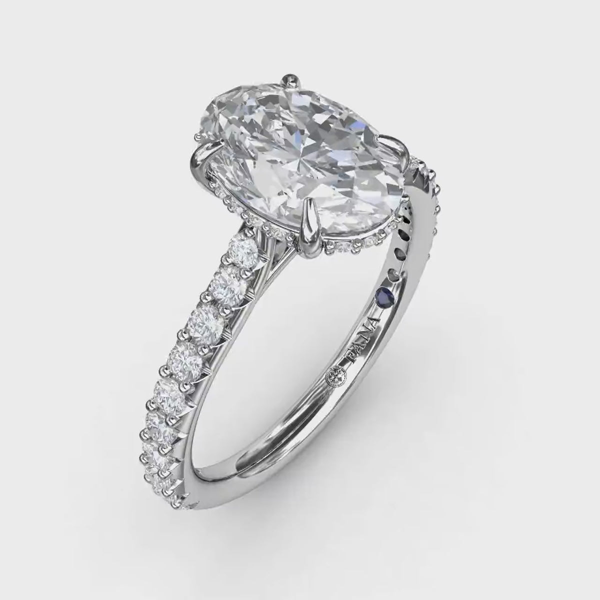 14K White Gold Hidden Halo Semi-Mount Ring