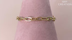 14K Yellow Gold Oval Paper Clip Link Fashion Bracelet