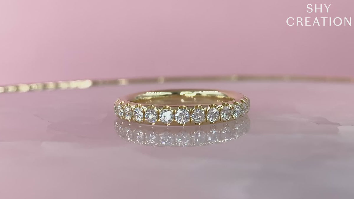 14K White Gold Eternity Diamond Wedding Band