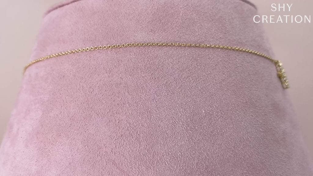 14K Gold Diamond Cross Necklace