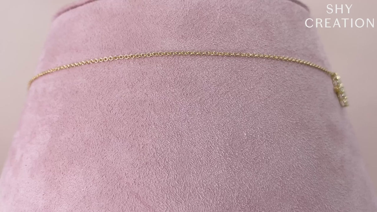 14K Gold Diamond Cross Necklace