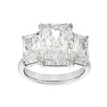 18K White Gold Three Stone Diamond Ring