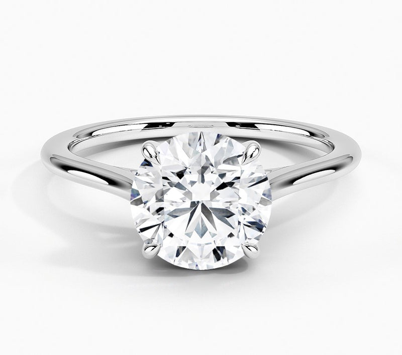 14K White Gold Solitaire Diamond Ring