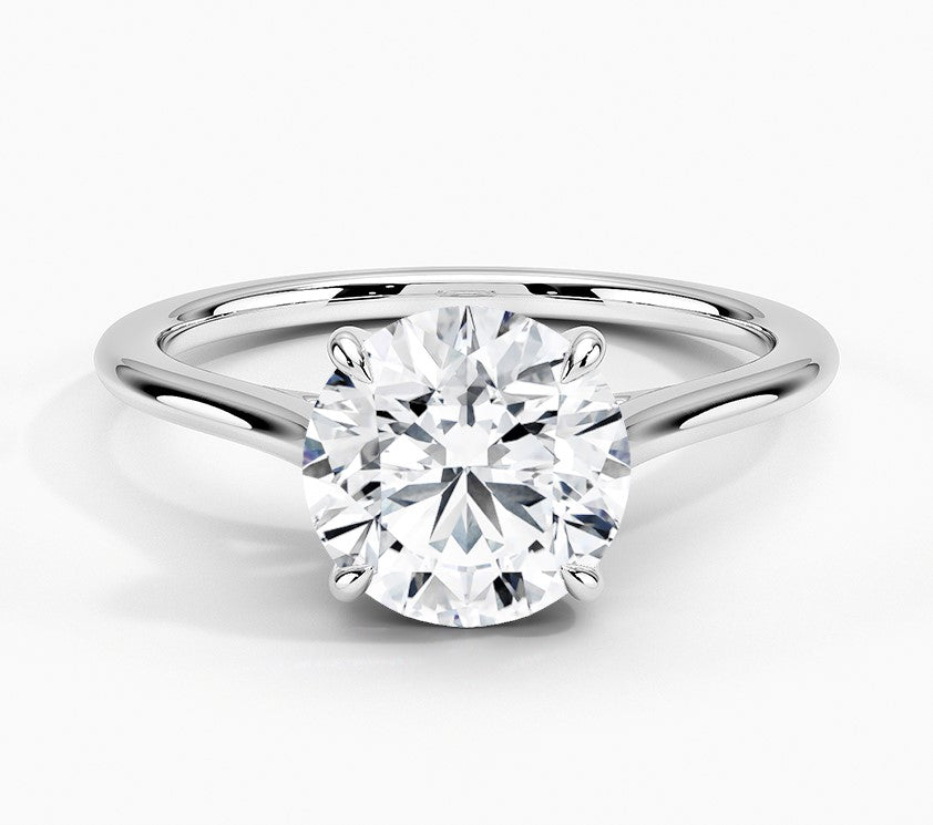 14K White Gold Solitaire Diamond Ring