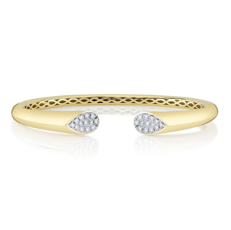 14K Yellow Gold Cuff Diamond Bracelet
