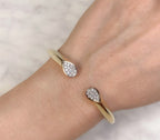 14K Yellow Gold Cuff Diamond Bracelet