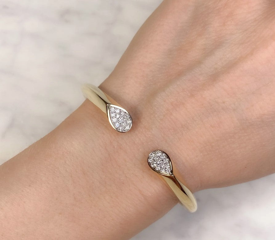 14K Gold Cuff Diamond Bracelet