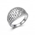 White Sterling Silver Contemporary Ring Size 6