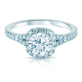 14K White Gold Diamond Halo Semi-Mount Ring