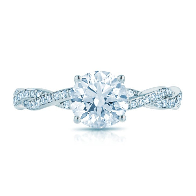 14K White Gold Diamond Semi Mount Ring