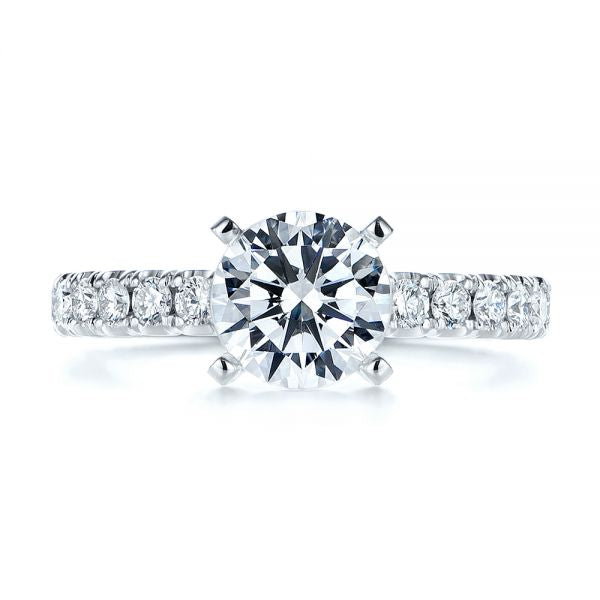 14K White Gold Traditional Diamond Engagement Ring