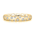 14K Yellow Gold Quilted Diamond Eternity Satin Finish Gypsy Set Ring