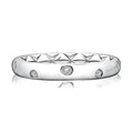 14K White Gold Quilted Diamond Eternity Gypsy Set Ring