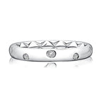 14K White Gold Quilted Diamond Eternity Gypsy Set Ring