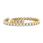 14K Yellow Gold Bezel Set Diamond Tennis Bracelet